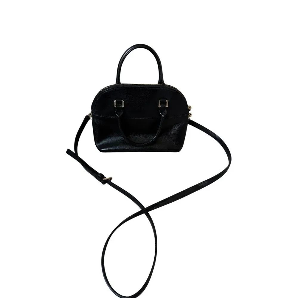 KATE SPADE CARLI LEATHER CROSSBODY MEDIUM‎ SATCHEL BLACK BAG